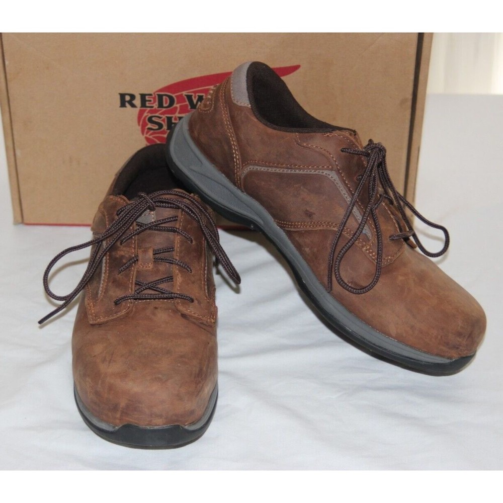 Red Wing #6708 Size 8 Safety Toe Shoes MENS SAFETY Hard TOE Leather Shoes